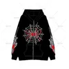 Heren Hoodies Sweatshirts Amerikaans spinnenweb oversized bedrukte hoodie voor mannen Y2K Punk Harajuku straat rits vrouwen casual losse sweatshirt 230803