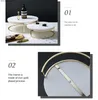 Platten Kreative Natürliche Marmor Kuchen Tablett Dessert Tisch Display Stand Obst Snack Moderne Dekoration Make-Up Werkzeug Lagerung