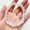 Strang Opal Stein Perlen Armband elastische Schnur Opalit dehnbar weiß Handgelenk Schmuck handgefertigt 8 mm 1 Stück