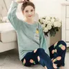 Women's Sleepwear 2Pcs/Set Maternity Pajamas Sets Pregnacy Women Clothing Long Sleeve Top Pants Nursing Nightgown Soft Clothes