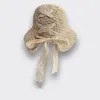 Chapeaux à large bord pliable voyage nœud papillon à la main crème solaire pare-soleil casquette de plage dentelle ruban chapeau de paille tissage haut