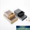 Emballage cadeau 10 pièces boîte en papier Kraft avec couvercle Transparent givré Style tiroir en carton pour bijoux d'emballage de poupée