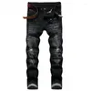 Men's Jeans Bicycle Quick Delivery High Quality Punk Style Zipper Decoration Straight Fit Fashion Blue Designer Bike