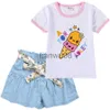 Ensembles de vêtements Ensemble de vêtements pour enfants T-shirts Fille A pour Adley Tshirt Vêtements pour enfants Garçons Tshirtshort Pant 2Pcs Teen Girls Tops x0803