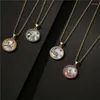 Pendant Necklaces 12 Colors CZ Constellations Necklace For Women Men Boy & Girl Cubic Zirconia Horoscope Zodiac Sign Lucky Jewelry