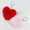 Llaveros Regalos del Día de San Valentín Amor Corazón Llavero de felpa Lindo relleno en forma de corazón Llavero Bolsa Colgante Decoración del coche 2 UNIDS