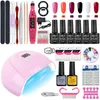 Nail Art Kits Manicure Set Acryl Kit Clipper Tool Semi Permanente Extension Gel Met UV Lamp boor Machine kit 230803