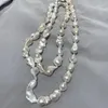 Pendants Baroque Natural Fresh Water Pearl Long Necklace Big Beads 120CM Sweater Fine Women Jewelry