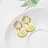 Boucles d'oreilles pendantes fleur de naissance pour les femmes en acier inoxydable ovale mois Floral goujon oreille tendance fête des mères bijoux cadeau collier