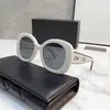 2024 New luxury designer CH9091 Hepburn style white oval sunglasses Same letter glasses leg Sunglasses