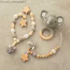 Pacifier Holders Clips# Baby Toy Set Solid Color Wooden Cartoon Animal Elephant Rabbit and Mouse Hooked pacifier chain Toy Baby Shower Gift Z230804