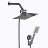 Bathroom Shower Heads Stainless Steel Rain Shower Set Adjustable Luxury Wall Mount Shower High Pressure Shower Set Bath Accessories Set R230804