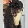Yaki Kinky Straight Edges Curly Baby Hair Wig 360 Full Transparent HD Kinky Hairline Lace Front Human Hair Perücken für Frauen vorgezupft 12-24 Zoll