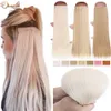 Synthetic Wigs Snoilite 26inch Light Blonde Clip In Hair Long Straight Natural Ombre Hairpiece For Women 230803