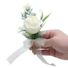 Fleurs décoratives soie artificielle broche fleur femmes hommes boutonnière marié mariée fête mariage demoiselles d'honneur décoration boutonnière revers