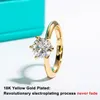 Anéis de Casamento AnuJewel Banhado a Ouro Amarelo 2ct 3ct D Cor Solitaire Noivado Para Mulheres GRA Cer Customs Joias Atacado 230804