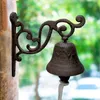 Decorative Objects Figurines Retro Outdoor Bell Rustic Vintage Large Cast Iron Wall Mounted Metal Door Bell for Farm House Outside Decorative Accent Bells 230803