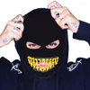 Berets Halloween Balaclava Knit Beanie Hat Scary Teeth Disorderly Party Holiday Winter