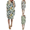 Casual Dresses T Shirt Dress for Women Oversize Short Long Sleeve Tunika med fickor Floral Tryckt Holiday Loose Vestidos