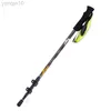 Trekking Poles Telescopic Folding Walking Stick Hiking Trekking Pole Carbon Fiber 3 section Outer Lock Climbing HKD230804