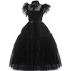 Dresses Girl's Dresses Dress for Girls Gothic Costume Kid Teen Wednesdays Addams Dance Vestidos Halloween Cosplay Robe Clothes 230803