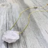 Pendant Necklaces Wholesale 10 Pcs Light Yellow Gold Color Irregular Shape Stone Crystal Link Chain Necklace Charm Jewelry