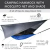 Hammocks Lightweight Portable Camping Hammock and Tent Awning Rain Fly Tarp Waterproof Mosquito Net Hammock Canopy 210t Nylon Hammocks 230804