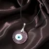 Mode Blauw Glas Devil's Eye Hanger Ketting Mannen Vrouwen Ronde Turkse Blauwe Boze Oog Trui Ketting Kettingen Sieraden Gift