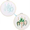 Chinese Style Products DIY Flower Plants Pattern Embroidery Needlework Tool Print Beginner Material Round Hoop Cross Stitch Kits Sewing Crafts R230803