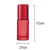 5mlポータブルフロストカラフルなエッセンシャルオイル香水濃厚なガラスローラーボトルトラベル補充可能なローラーボトル女性JL1792