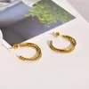 Boucles d'oreilles cerceau C forme torsion pour femmes filles couleur or 316L en acier inoxydable breloques mode bijoux cadeau en gros GE562