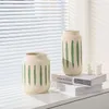 Vases Style nordique céramique rayé Vase salon chambre bureau fleur Arrangement séché décoration de la maison accessoires