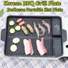 BBQ Grills Grillpfannenplatte, 32 x 26 cm, tragbar, antihaftbeschichtet, Butan-Gasherd, Herd, rechteckig, koreanischer Grill 230804