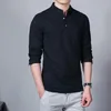 Erkekler Sıradan Gömlekler Kore Versiyonu Tek Göğüs Keten Gömlek Uzun Kollu Bahar Yaz Stand Yakası Külot İnce Çin tarzı Üstler 5xl