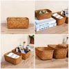 Dinnerware Sets Storage Bins Toy Organizer Portable Case Manual Desktop Basket Seaweed Seagrass Woven