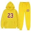 Mens Tracksuits Sportswear MenWomen 16 Colors 2 Piece Loose Hoodie Fleece Sweater Pants Set Couple Wear 230804