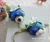 Decorative Flowers 4pcs Forest Style Artificial Flower Bridal / Bridesmaid Hand Wrist & Wedding Bride Groom Corsages Boutonnieres