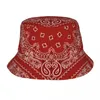 Berets czarny paisley wzór bandana wiadro czapki kobiety kobiety unisex modny lato hatowca rybaka