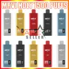 원래 MRVI Holy 7500 퍼프 LED 화면 디스플레이 메쉬 코일 충전 가능한 600mAh 배터리 15ml 포드 쿠비 슬라이크 펜이 포함 된 vape e 담배