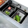 Universal Waterfall Kitchen Sink Stor enkelplats med digital visning Rotation Robot Arm förlängnings kran kökstillbehör