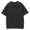 T-shirt da uomo Hip Hop 2023 Vintage Black Wash manica corta Girl Portrait Print T-shirt Casual oversize in cotone unisex Top
