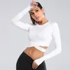 Active Shirts Women Long Sleeve Yoga Fitness Running Sports Tights Padded Tank Top T-shirt