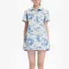 Niche design 23 vestido de verão com atmosfera fresca e padrão de bola oceânica jacquard com zíper solto saia de manga curta 7