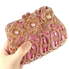 Evening Bags Boutique De FGG Women Pink Flower Evening Bags Bridal Wedding Floral Handbags and Purses 230803