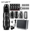 Tattoo Machine Xnet Titan Wireless Pen Kit Coreless Motor med extra 38mm GRIP 2400mAh Batteri 80st Mixed Cartridge Needles 230803