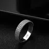 Alyans Knobspin Full Ring 925 Sterling Şerit Kaplama 18k Band Hip Hop Yüzükleri Kadın Erkek Partisi Köpüklü Yahudi 230803