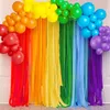 Banner Flags 6Pcs Rainbow Party Backdrop 4.5cmx25m Crepe Paper Streamers Party Background Curtain for Baby Shower Birthday Party Decorations 230804