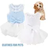 Abbigliamento per cani Pet Chihuahau Dress Cotton Princess Costume per la primavera Small Medium Cat Fashion Party Birthday Puppy Wedding