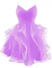 Glitter Tule Spaghettibandjes Schoolgala Jurken Kralen Kristal Gelaagde Prinses Mini Cocktail Formele Gelegenheid Verjaardag Prom Graduation Cocktail Party Jurken