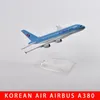 Flugzeugmodell JASON TUTU 16 cm Korean Air Airbus 380 Flugzeugmodell Flugzeug Modellflugzeug Druckguss Metall Maßstab 1:400 Planes Drop 230803